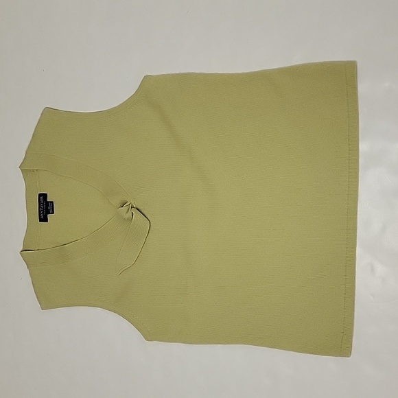 Ann Taylor sleeveless cashmere sweater vest sz medium lime green - Picture 1 of 4
